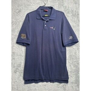 Vintage Reebok New England Patriots NFL‎ White Polo Shirt Mens One Size